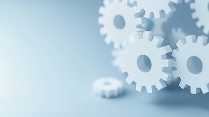 White Gears in Motion Representing Consulting and Specialized Lexicon for Innovative Solutions and Strategies