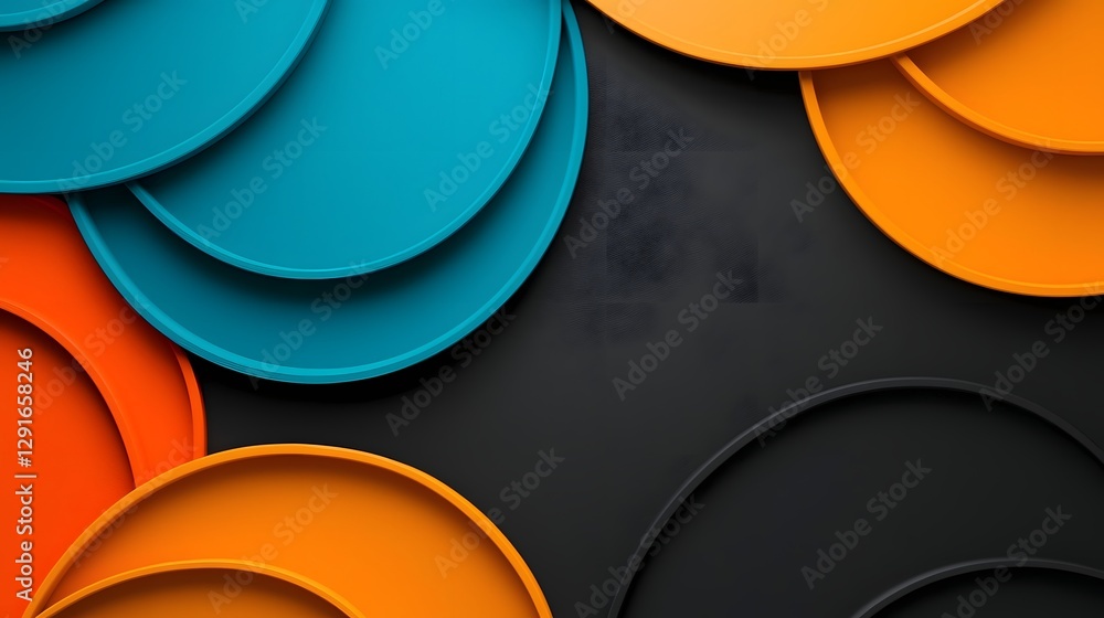 Poster mesmerizing retro radio wave patterns featuring bold color contrast and symmetrically curving design