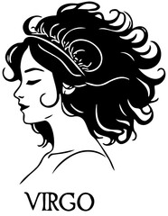 Virgo zodiac silhouette on a white background