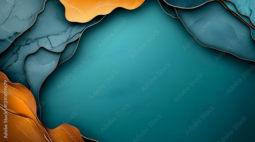 Aufkleber mesmerizing swirling marble texture with a vivid blue and gold gradient the heavy detailed sides fra