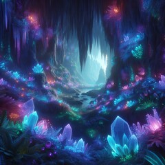 Fantastic Bioluminescent Cave
