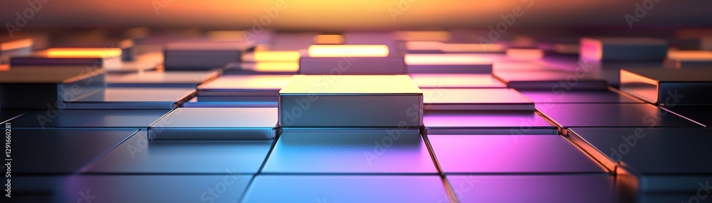 Poster vibrant colorful background composed of three-dimensional cubes creating an eye-catching abstract de