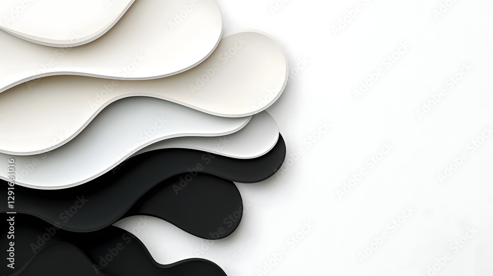 Poster minimalist abstract background with smooth black and white gradient waves sleek modern and elegant d