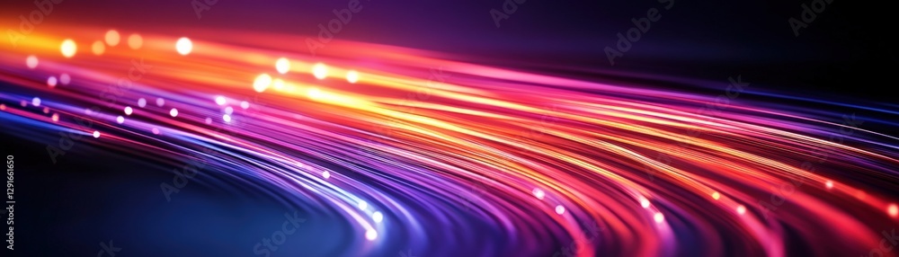 Poster dynamic colorful light streaks creating an abstract visual effect that captivates the eye with movem