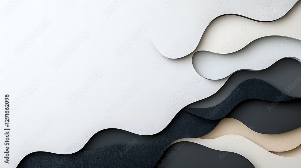 Aufkleber minimalist modern paper cutout layers in monochromatic tones with soft subtle edges and an elegant c