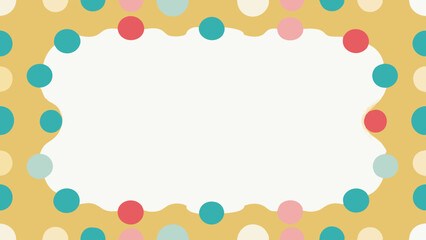 Playful polka dot border frame repeat pattern. Ideal for baby showers, birthday invites, or whimsical stationery designs. Surface pattern design