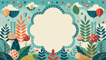 Playful polka dot border frame repeat pattern. Ideal for baby showers, birthday invites, or whimsical stationery designs. Surface pattern design