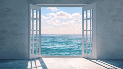 Ocean glass view windows view beach scenery seaside tropical nature landscape scene wallpaper background