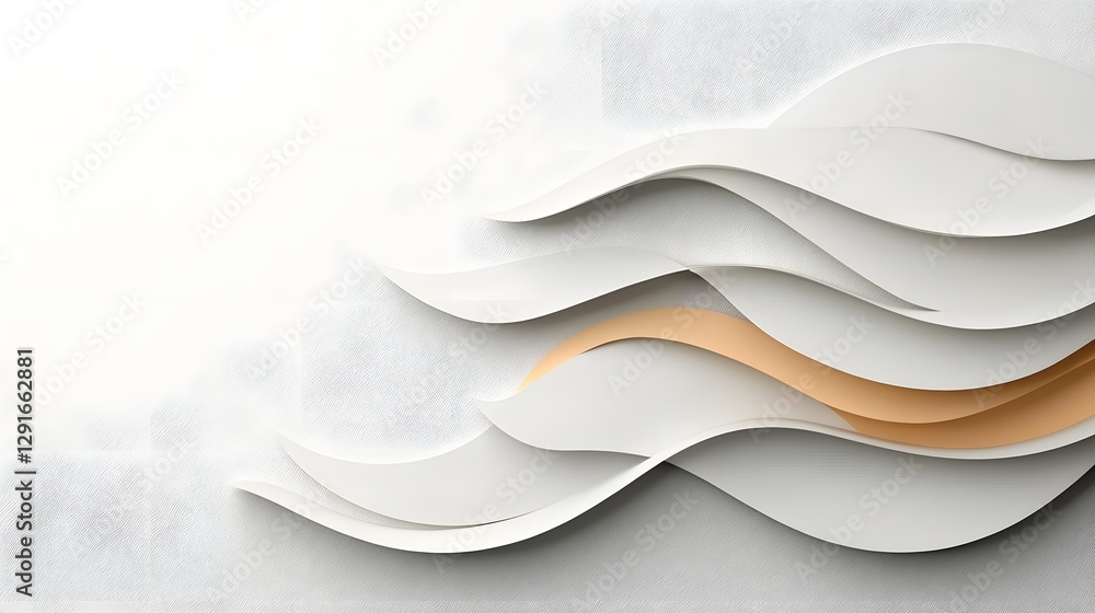 Poster minimalist modern paper cutout layers with soft monochrome edges and an elegant clean design subtle 