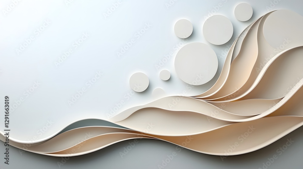 Poster minimalist modern paper cutout layers with soft monochrome edges elegant clean center and subtle gra