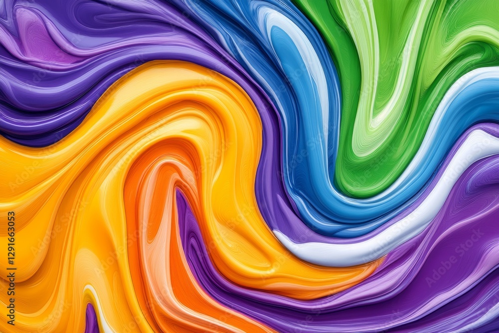 Poster An abstract background with swirling colors and patterns, reminiscent of the universe in chaos. A beautiful multicolored liquid swirls together, creating an atmosphere that feels both dynamic