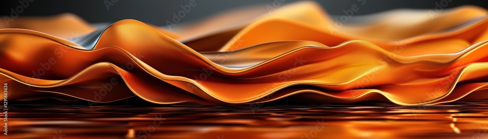 Poster flowing wavy orange wave with a bright and energetic feel creating a dynamic and inviting visual exp