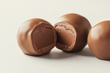 Smooth chocolate spheres showcase rich filling, inviting indulge
