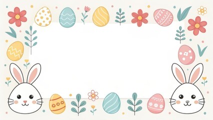 Easter bunny and Easter egg illustration. Decorated for the Easter holiday. 