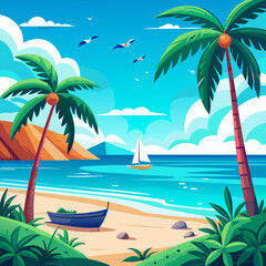 Obraz premium Sunny Beach Landscape