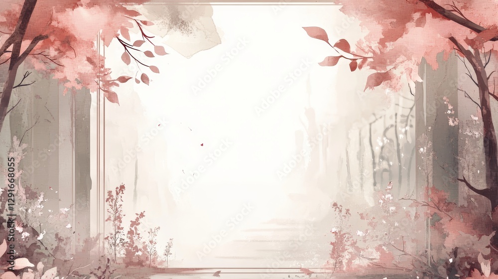 Poster soft curves in warm tones create a serene landscape in a minimalist style showcasing subtle textures