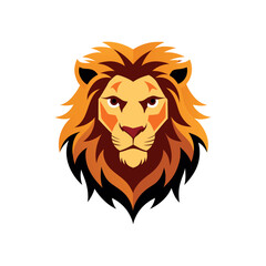 Obraz premium Lion Head Vector Illustration on White Background