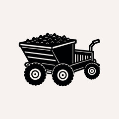 Manure Spreader Vector Illustration on White Background