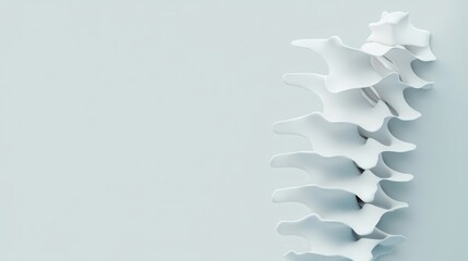 Detailed View of Delicate Human Vertebra Structure with a Minimalist Background
