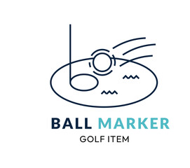 Ball Marker line Icon Set .  Vector Illustration