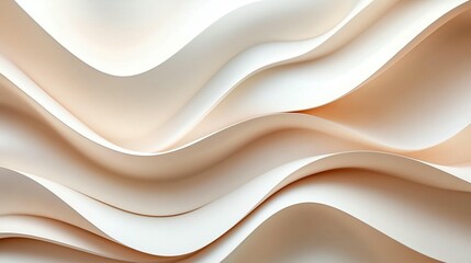 Obraz premium Abstract background of flowing, wavy, beige and white paper textures.