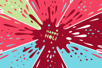 Happy Holi splash with colorful abstract paint design,
Holi festival burst with artistic paint splatter background