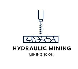Obraz premium Hydraulic Mining line Icon Set . Vector Illustration