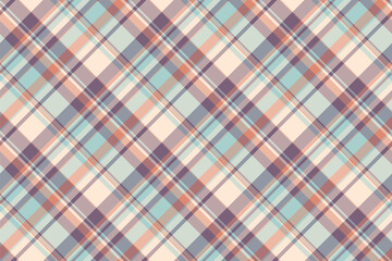 Age seamless pattern background, chic texture tartan textile. Harvest fabric check vector plaid in pastel and white colors.