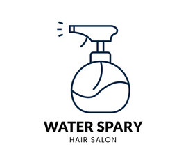 Water Spray Bottle line Icon Set . household, tool, hygiene, liquid . Vector Illustration