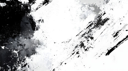 Fototapeta premium Abstract grunge vector background with brush strokes and splashes in black, white, and gray colors 