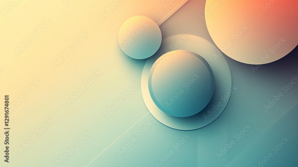 Aufkleber abstract background with pastel-toned overlapping circles and soft gradients.
