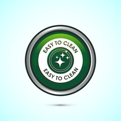 Easy cleaning icon design illustration. Clean surface icon sign symbol, Green color round button design
