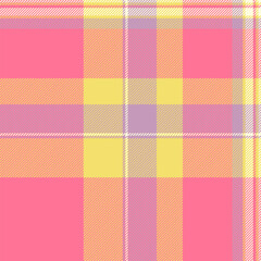 Ceremony textile check texture, large tartan vector seamless. Direct background fabric pattern plaid in red and yellow colors.