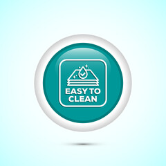 Obraz premium Easy cleaning icon design illustration. Clean surface icon sign symbol, Teal color round button design