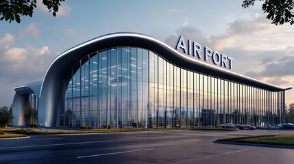 Obraz premium Modern Airport Building Illustration