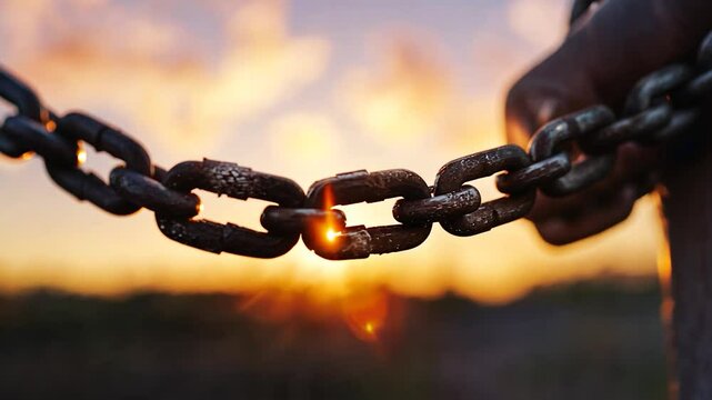 Rusty Chains at Sunset, Freedom Concept