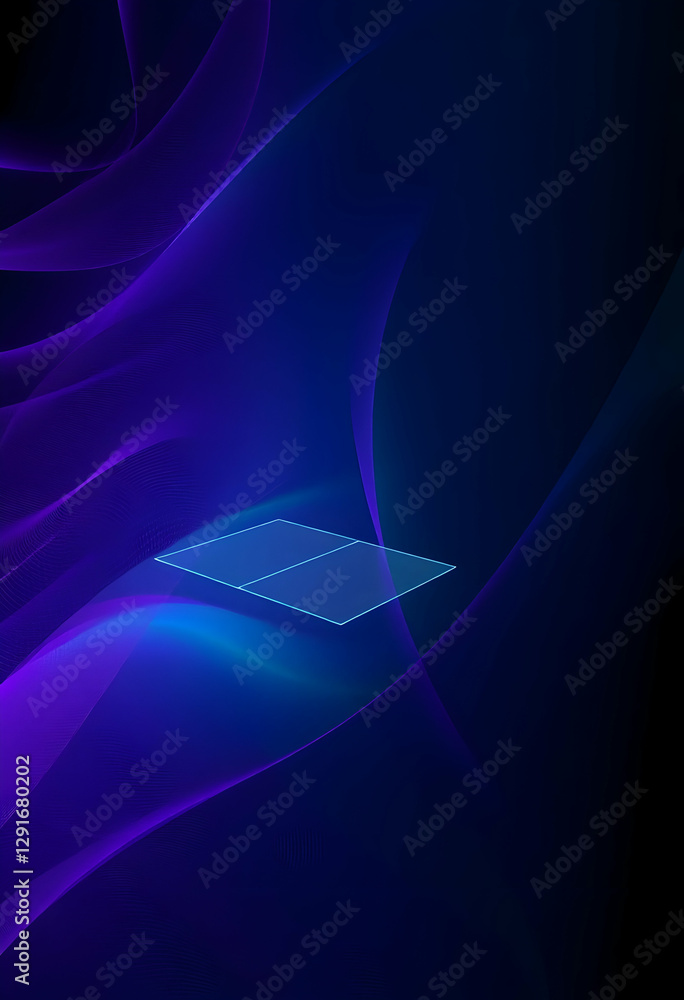 Poster abstract background with flowing light lines and a geometric shape