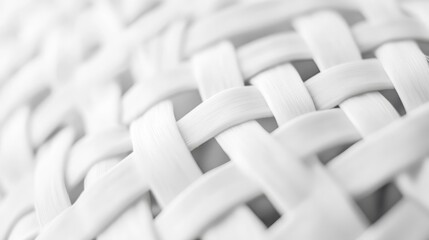 Fototapeta premium A close-up view reveals an intricate woven white texture, beautifully illuminated by the soft glow of natural light