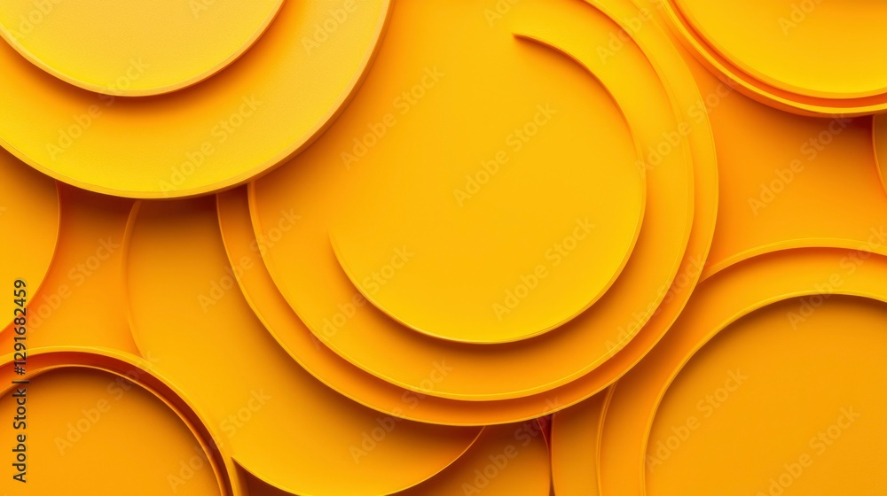Poster abstract yellow 3d circles background for design projects