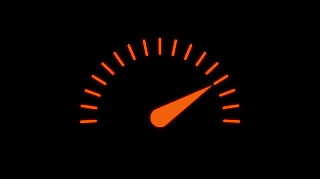 Car fuel dashboard moving up. Speed meter animation. Animation of car dashboard speed rpm meter icon concept.Car fuel dashboard moving up. Speed meter animation. 4k video.
