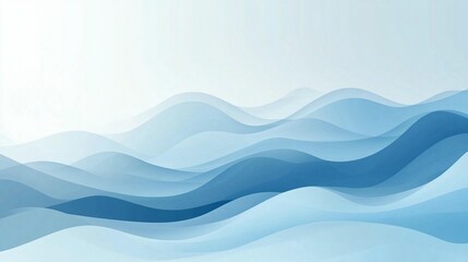 Abstract blue wavy landscape illustration.