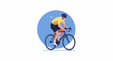 Obraz premium Simple flat cycling illustration on white background
