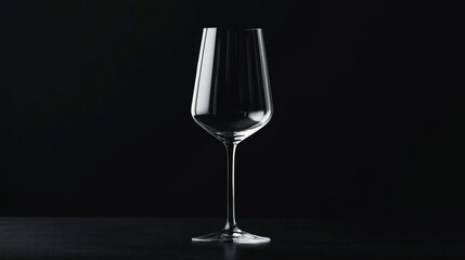 Empty wine glass on dark background, ready for a drink