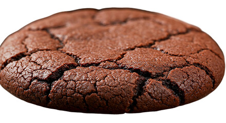Fototapeta premium Delicious Chocolate Cookie with Cracked Texture On Transparent Background 