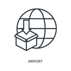 Import Icon Lineal Style. Vector Illustration For Graphic Design