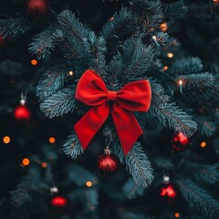 Christmas decor includes ornaments, bows, and trees.