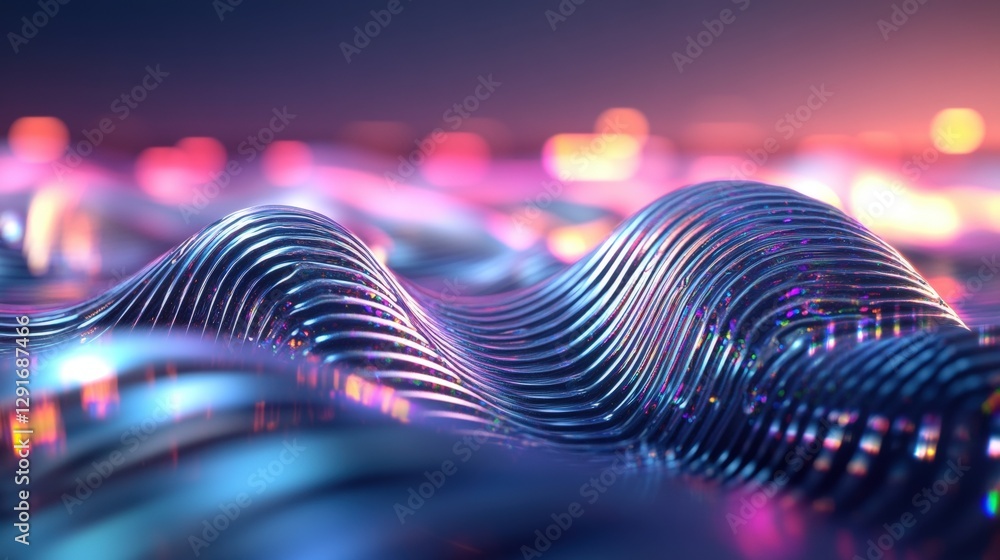 Poster intricate wave pattern creating a stunning visual effect with fluid movement and dynamic lines acros