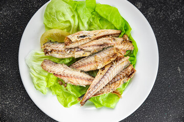mackerel can salad seafood fresh tasty food dish gourmet food background on the table rustic food top view copy space