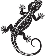 Vector lizard silhouette illustration on white background