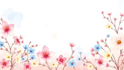 Elegant Pastel Summer Floral Background